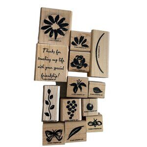 Stampin Up Watercolor Garden Rubber Stamps Set Flower Nature Designs